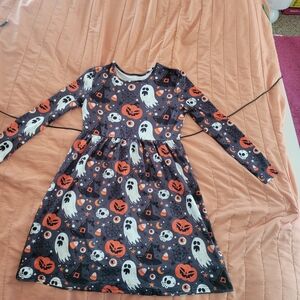 Kids Halloween Ghost and Pumpkin Dress